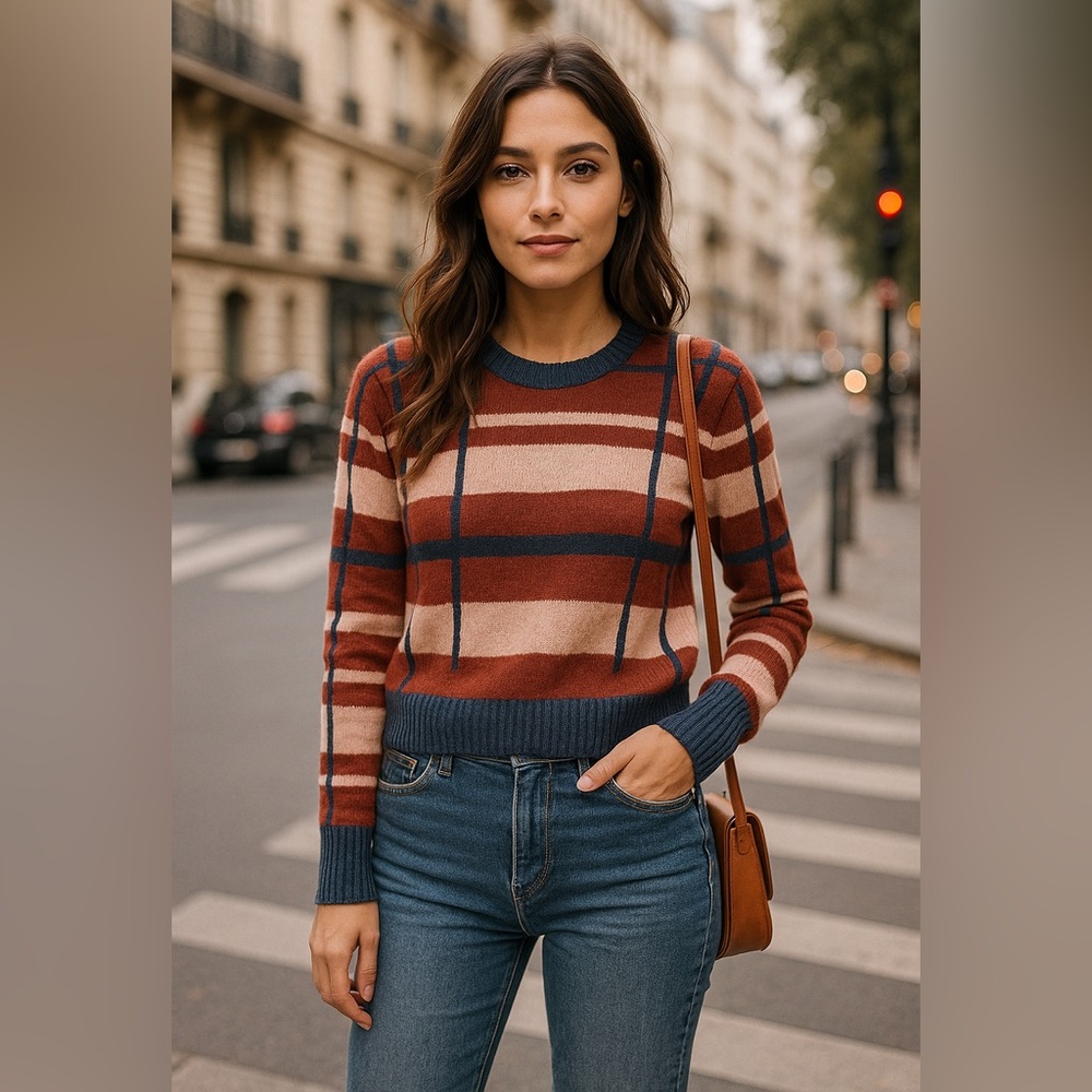 Ella Moss denise Striped pullover thin sweater